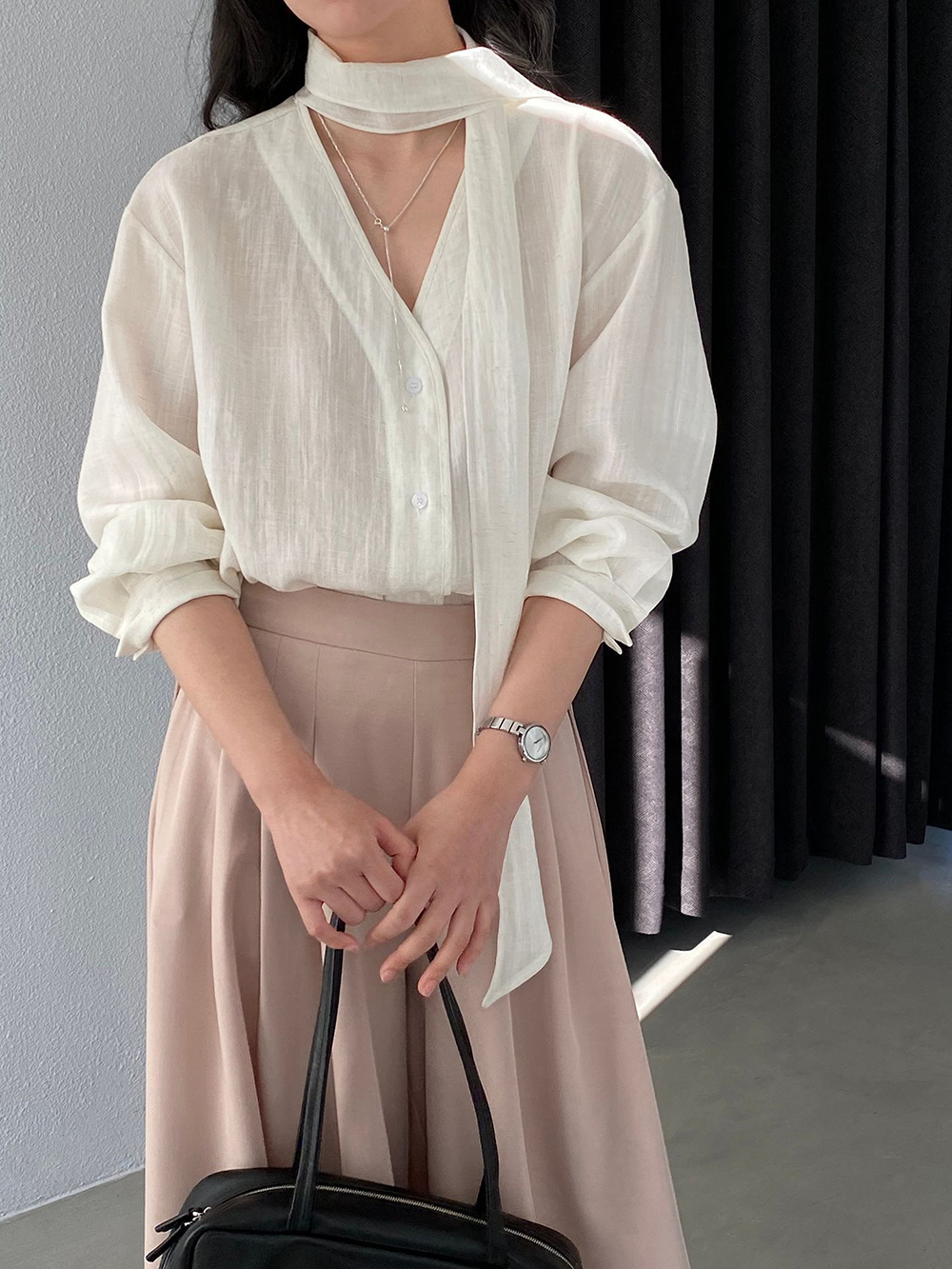 簡約溫柔風領巾襯衫,evaviva,8C-GZ7441,簡約溫柔風領巾襯衫,周新品優惠,NEWARRIVAL