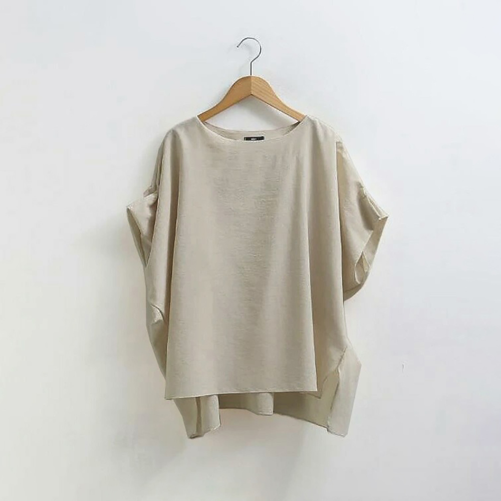 側開衩寬鬆圓領上衣,evaviva,8C-MV7438,側開衩寬鬆圓領上衣,領500,999免運