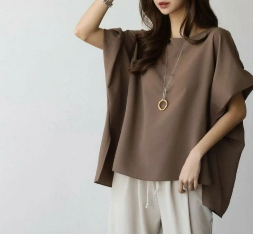 側開衩寬鬆圓領上衣,evaviva,8C-MV7438,側開衩寬鬆圓領上衣,領500,999免運