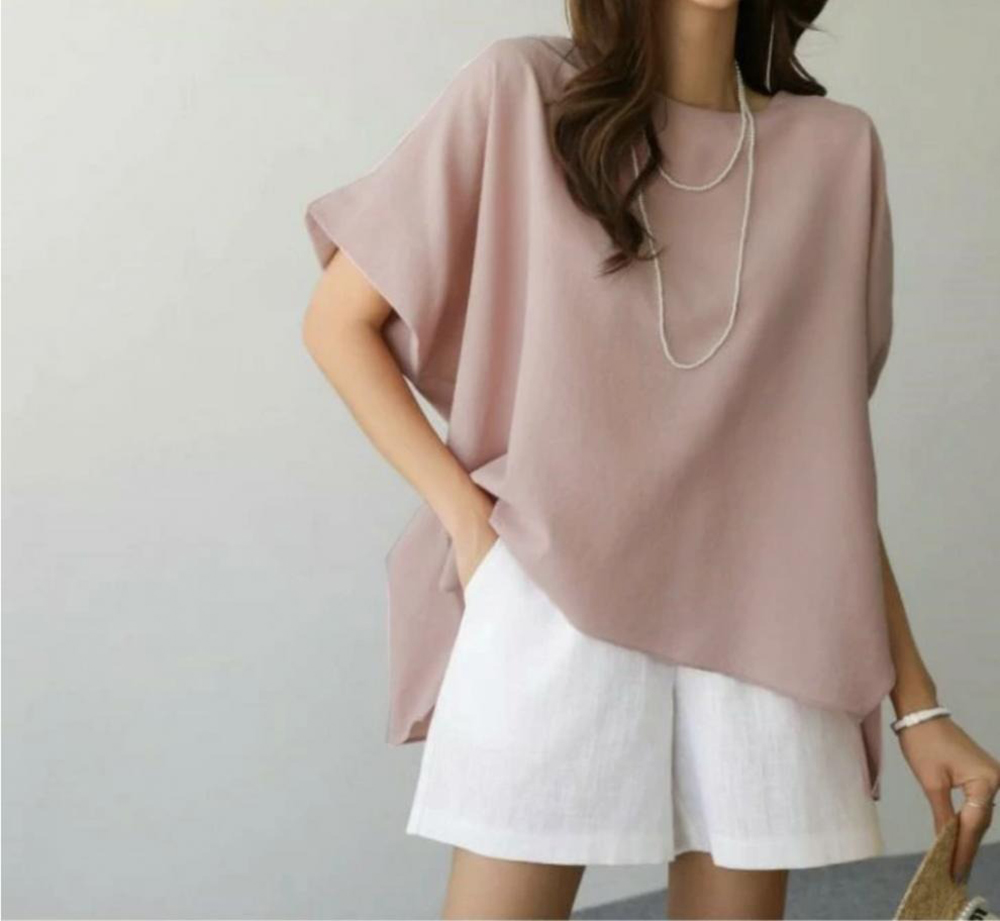 側開衩寬鬆圓領上衣,evaviva,8C-MV7438,側開衩寬鬆圓領上衣,領500,999免運