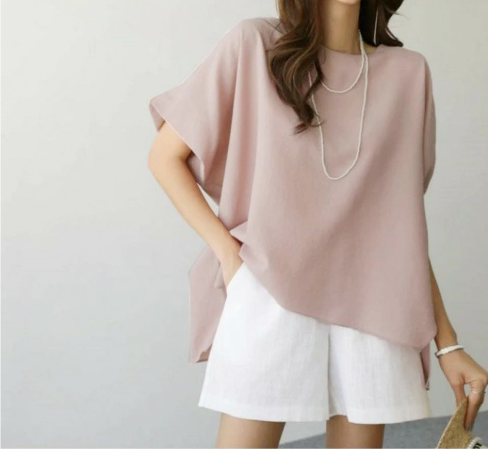 側開衩寬鬆圓領上衣,evaviva,8C-MV7438,側開衩寬鬆圓領上衣,領500,999免運