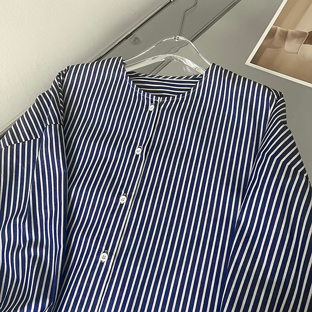 條紋圓領襯衫款洋裝,evaviva,8C-UR7444,條紋圓領襯衫款洋裝,領500,999免運