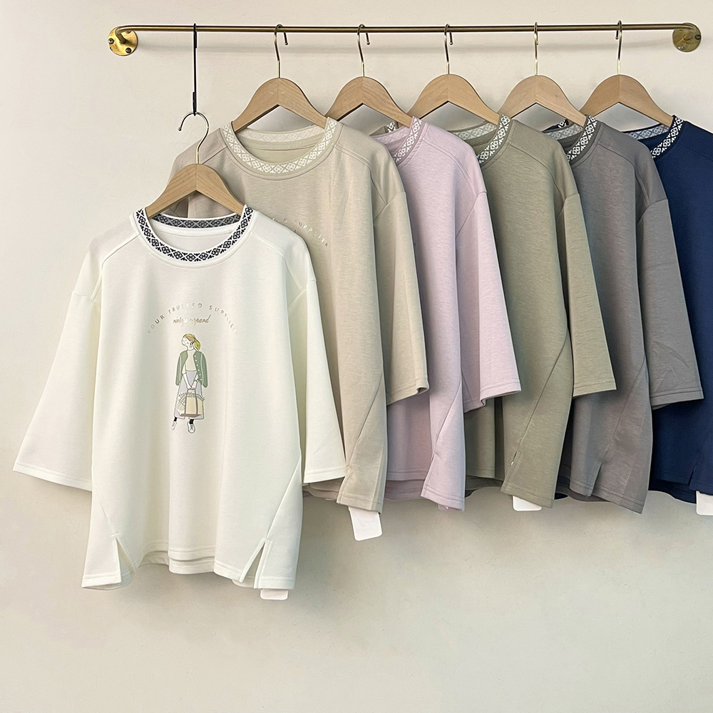 圖騰領口設計印花上衣,evaviva,99-AL7426,圖騰領口設計印花上衣,領500,999免運