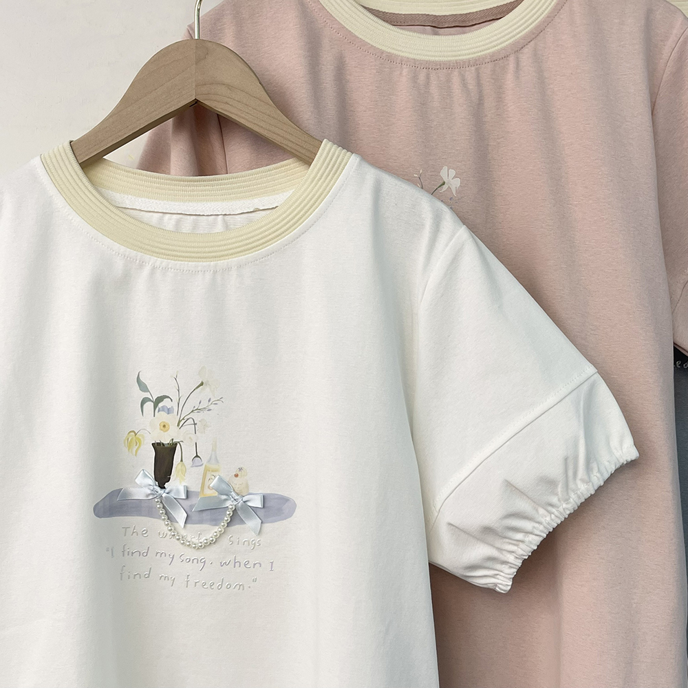 手繪感花卉珍珠鍊上衣,evaviva,99-AL7446,手繪感花卉珍珠鍊上衣,領500,999免運