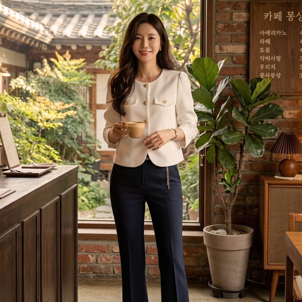 經典小香風七分袖外套