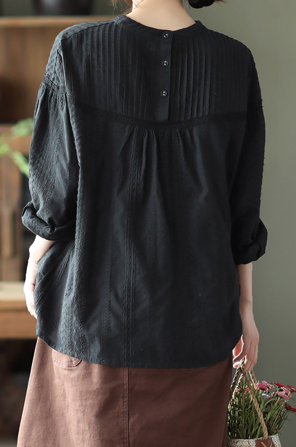 風琴壓褶立領長袖襯衫,evaviva,8C-FC7488,風琴壓褶立領長袖襯衫,領500,999免運