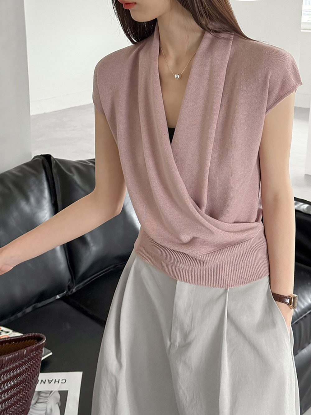 氣質簡約V領針織上衣,evaviva,8C-GW7479,氣質簡約V領針織上衣,領500,999免運
