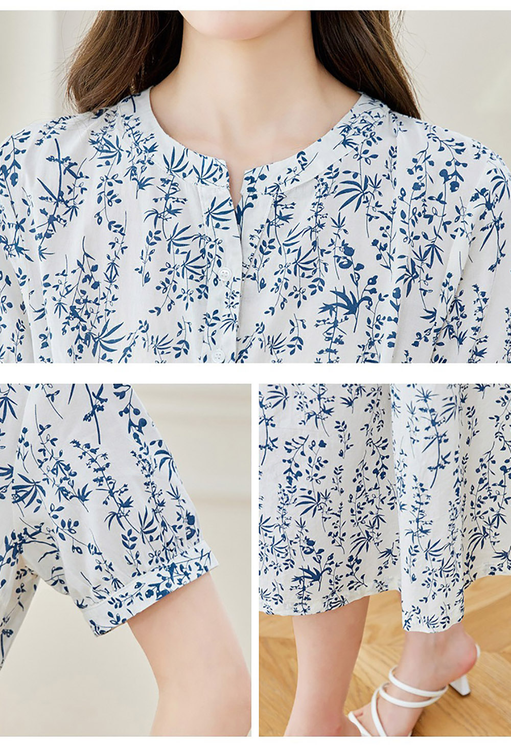 青花瓷印花高腰洋裝,evaviva,8C-HV7491,青花瓷印花高腰洋裝,領500,999免運