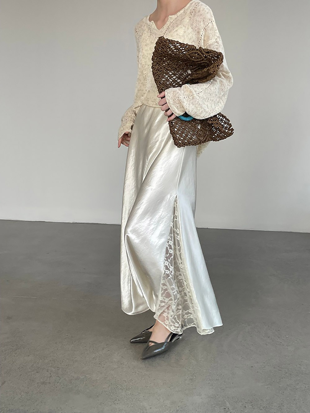 氣質蕾絲拼接緞面長裙,evaviva,8C-UR7482,氣質蕾絲拼接緞面長裙,周新品優惠,NEWARRIVAL