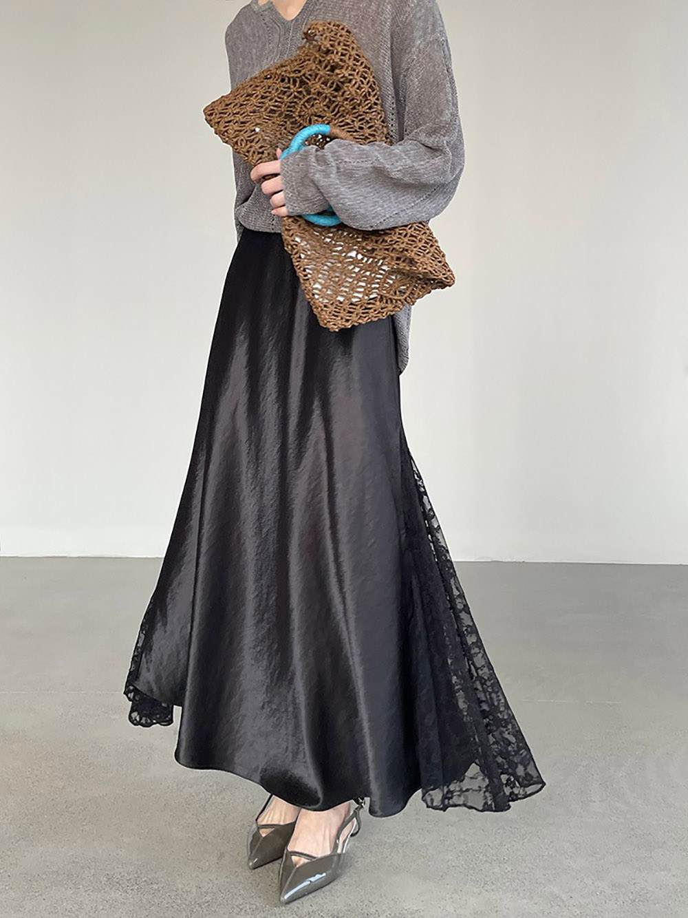 氣質蕾絲拼接緞面長裙,evaviva,8C-UR7482,氣質蕾絲拼接緞面長裙,周新品優惠,NEWARRIVAL