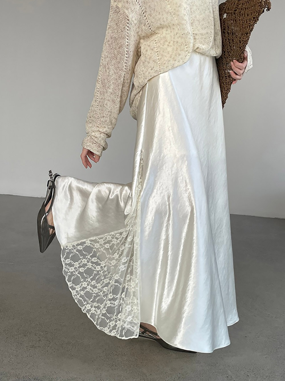 氣質蕾絲拼接緞面長裙,evaviva,8C-UR7482,氣質蕾絲拼接緞面長裙,周新品優惠,NEWARRIVAL