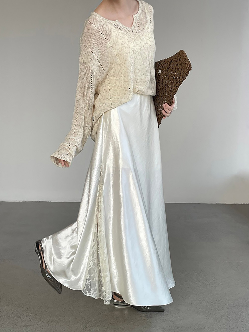 氣質蕾絲拼接緞面長裙,evaviva,8C-UR7482,氣質蕾絲拼接緞面長裙,周新品優惠,NEWARRIVAL