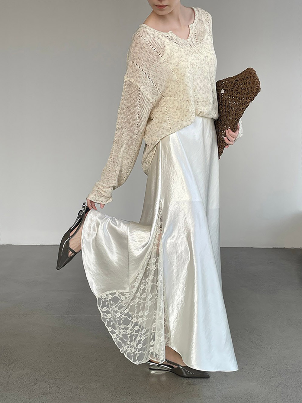 氣質蕾絲拼接緞面長裙,evaviva,8C-UR7482,氣質蕾絲拼接緞面長裙,周新品優惠,NEWARRIVAL