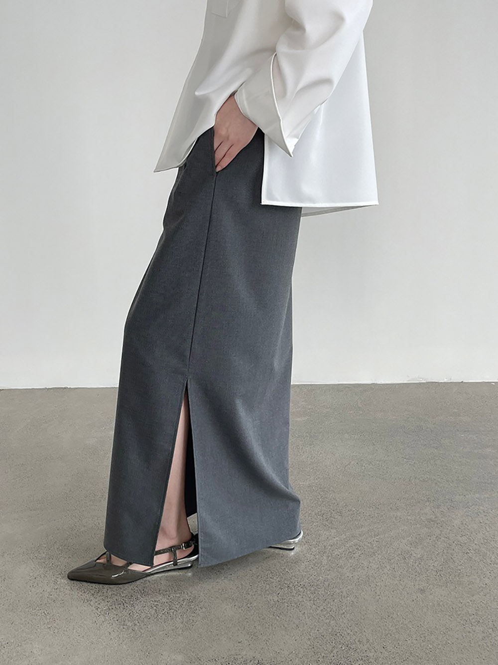 極簡風側開衩直筒長裙,evaviva,8C-UR7492,極簡風側開衩直筒長裙,周新品優惠,NEWARRIVAL