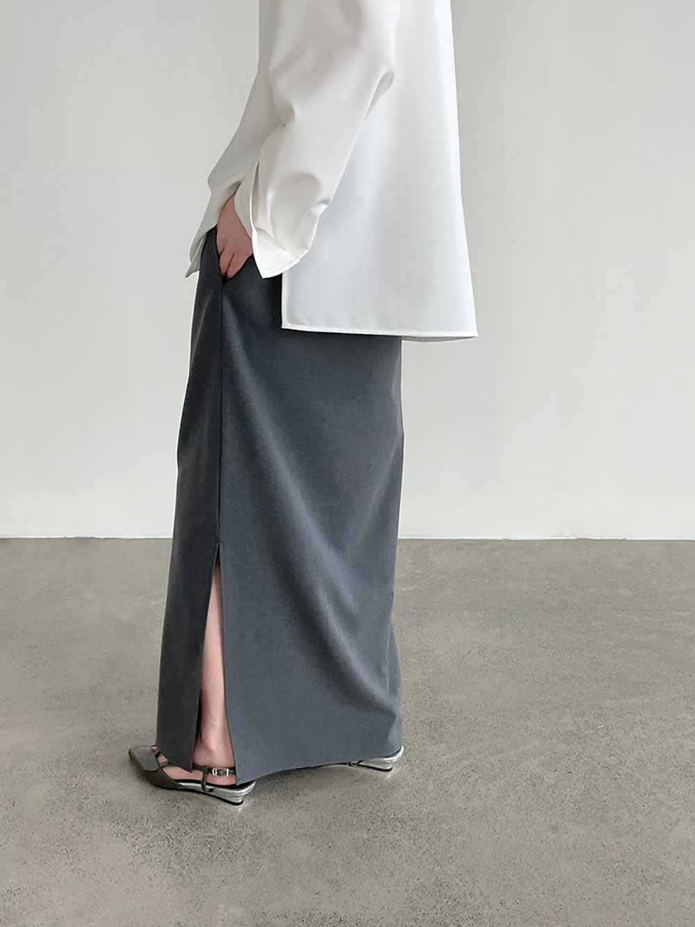 極簡風側開衩直筒長裙,evaviva,8C-UR7492,極簡風側開衩直筒長裙,周新品優惠,NEWARRIVAL