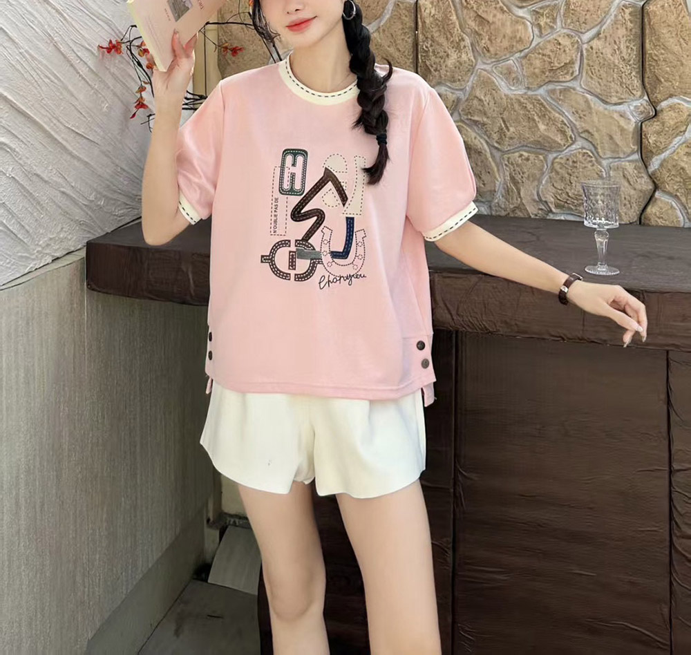 幾何印花虛線邊飾上衣,evaviva,99-AL7478,幾何印花虛線邊飾上衣,領500,999免運