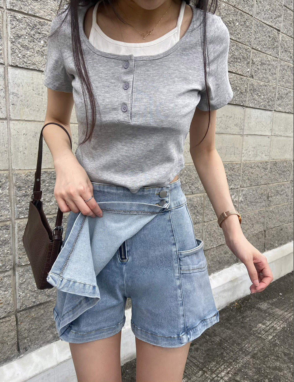 前片設計微彈褲裙,evaviva,99-BF7471,前片設計微彈褲裙,領500,999免運