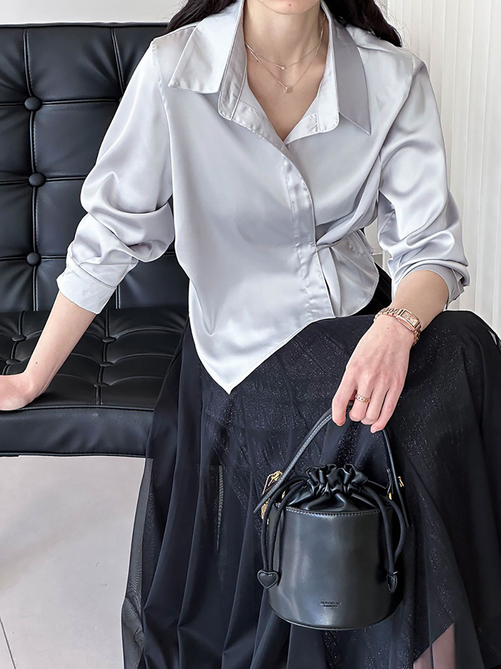 綁帶不規則設計襯衫,evaviva,8C-GW7513,綁帶不規則設計襯衫,領500,999免運