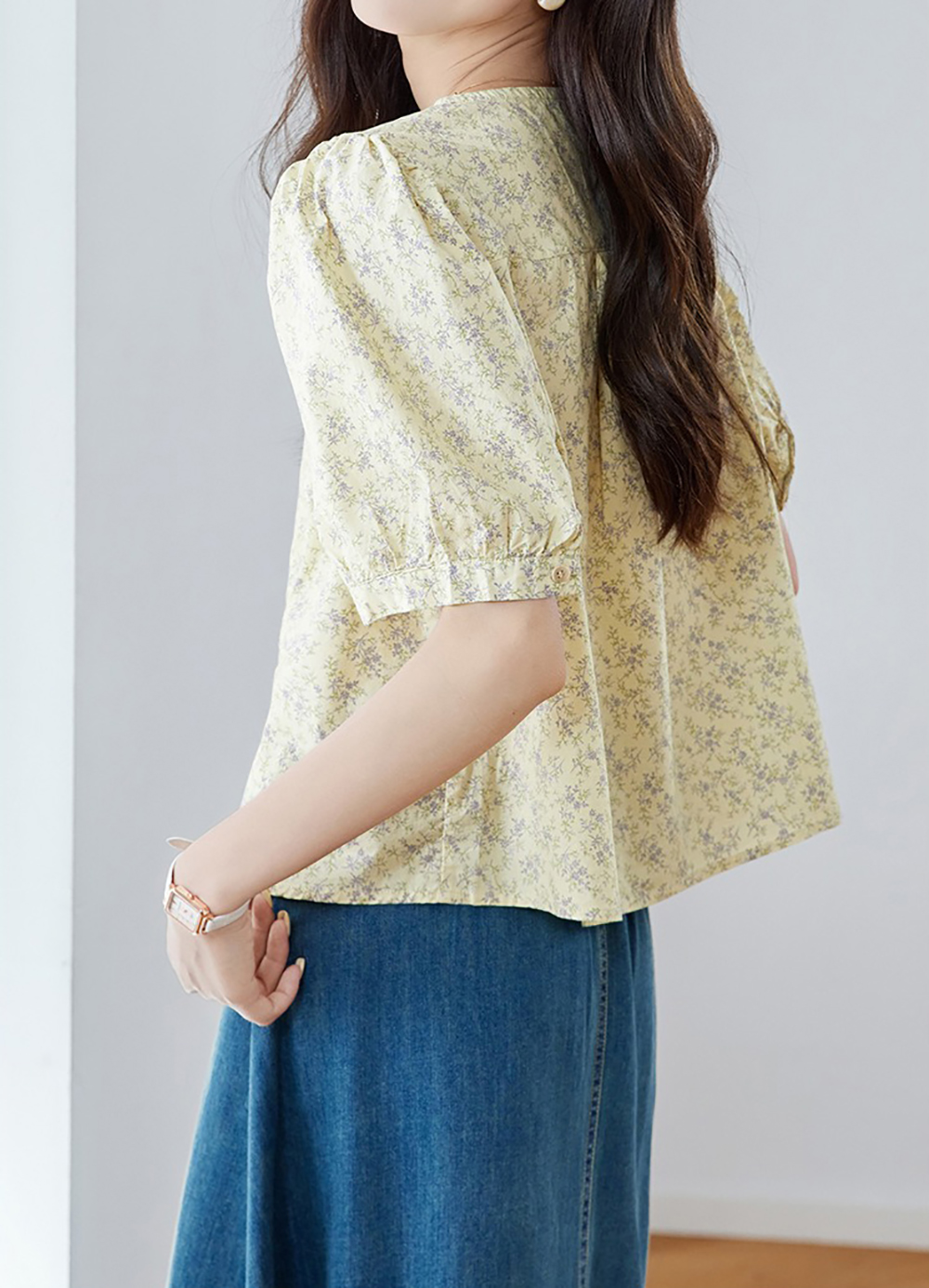 田園風小碎花圓領襯衫,evaviva,8C-HV7521,田園風小碎花圓領襯衫,領500,999免運