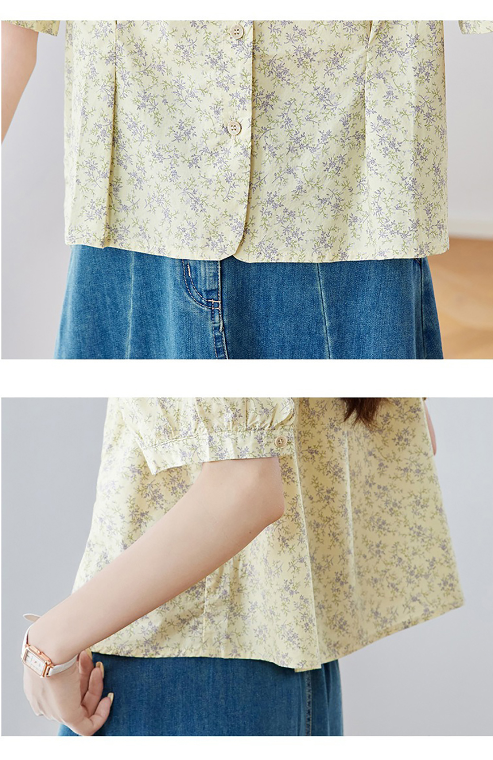 田園風小碎花圓領襯衫,evaviva,8C-HV7521,田園風小碎花圓領襯衫,領500,999免運