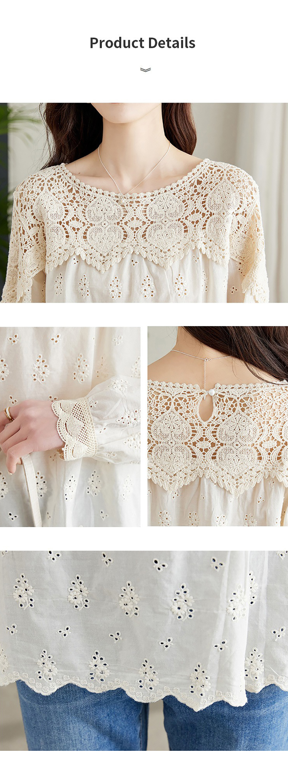 刺繡鏤空蕾絲短袖襯衫,evaviva,8C-HV7523,刺繡鏤空蕾絲短袖襯衫,領500,999免運
