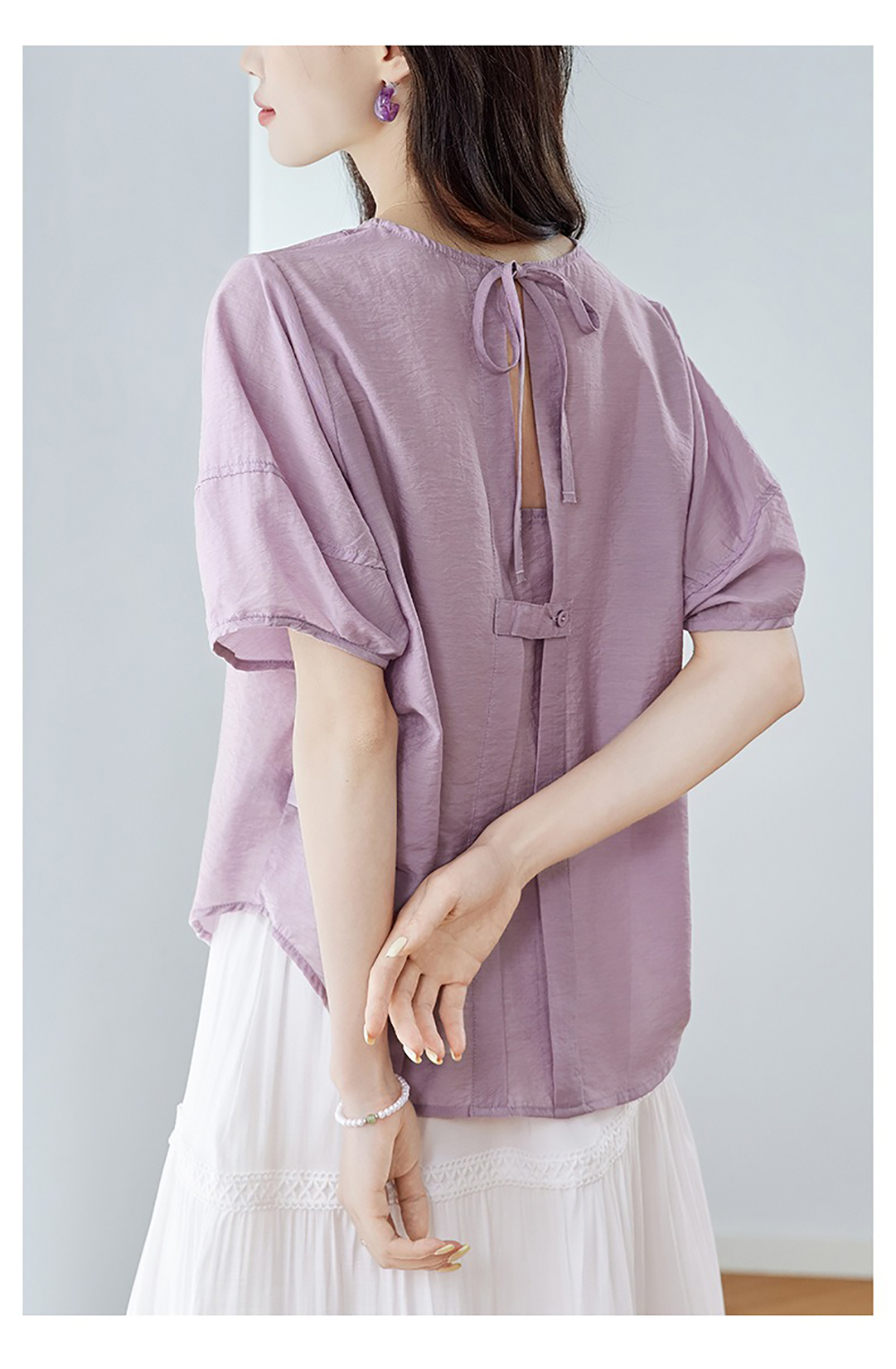 後綁帶輕薄天絲襯衫,evaviva,8C-HV7524,後綁帶輕薄天絲襯衫,領500,999免運