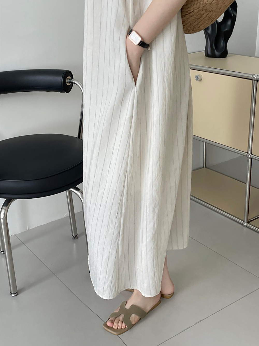 圓領條紋背心長洋裝,evaviva,8C-UR7516,圓領條紋背心長洋裝,周新品優惠,NEWARRIVAL