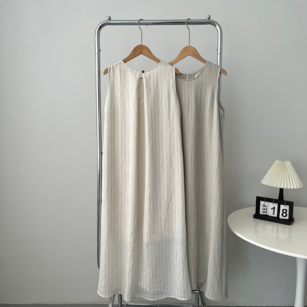 圓領條紋背心長洋裝,evaviva,8C-UR7516,圓領條紋背心長洋裝,周新品優惠,NEWARRIVAL