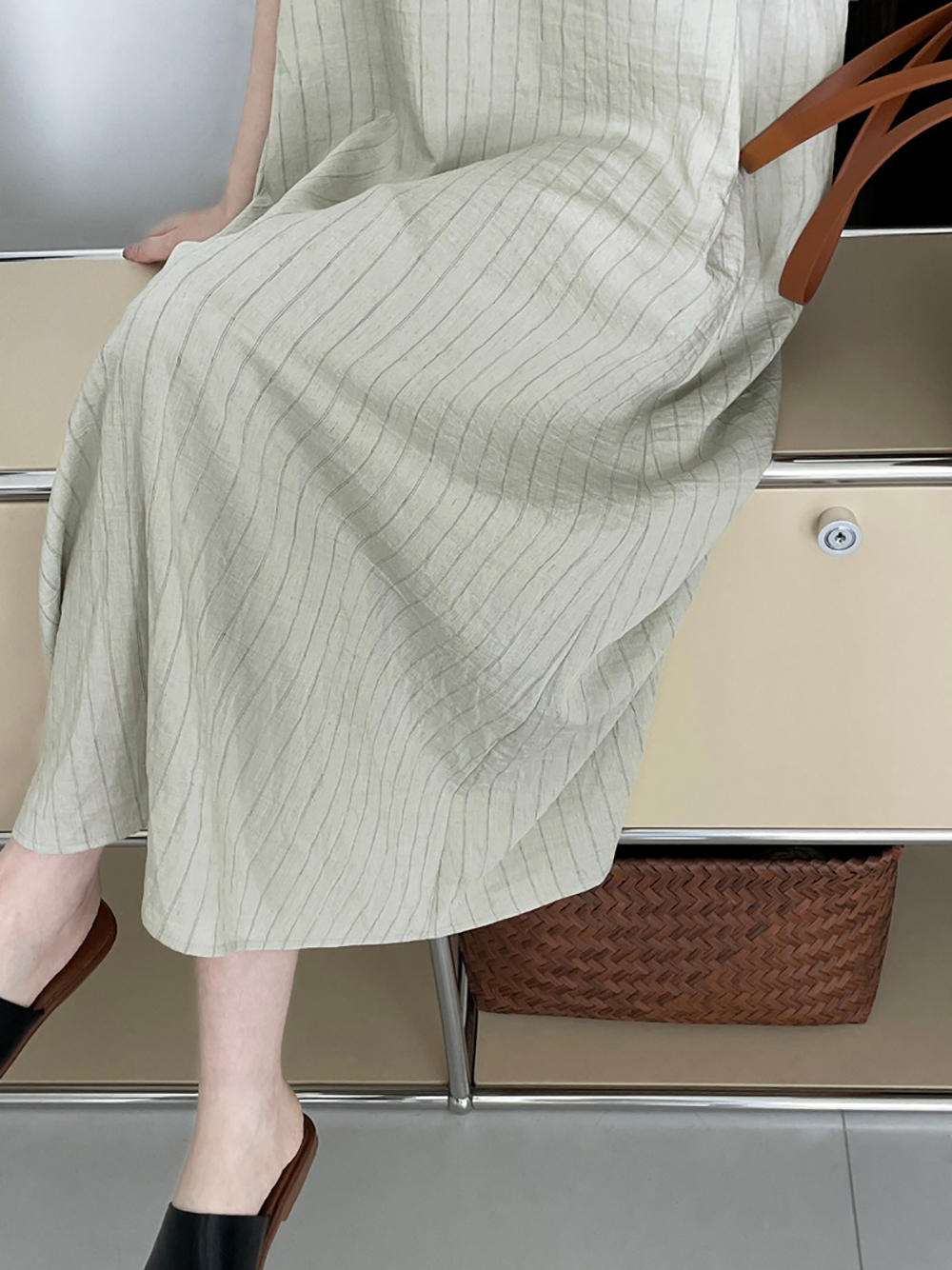 圓領條紋背心長洋裝,evaviva,8C-UR7516,圓領條紋背心長洋裝,周新品優惠,NEWARRIVAL