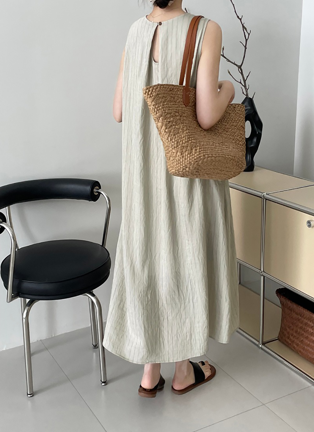 圓領條紋背心長洋裝,evaviva,8C-UR7516,圓領條紋背心長洋裝,周新品優惠,NEWARRIVAL