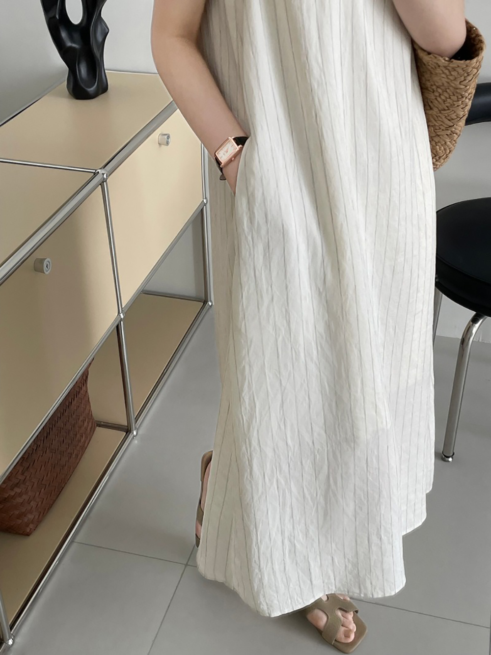 圓領條紋背心長洋裝,evaviva,8C-UR7516,圓領條紋背心長洋裝,周新品優惠,NEWARRIVAL