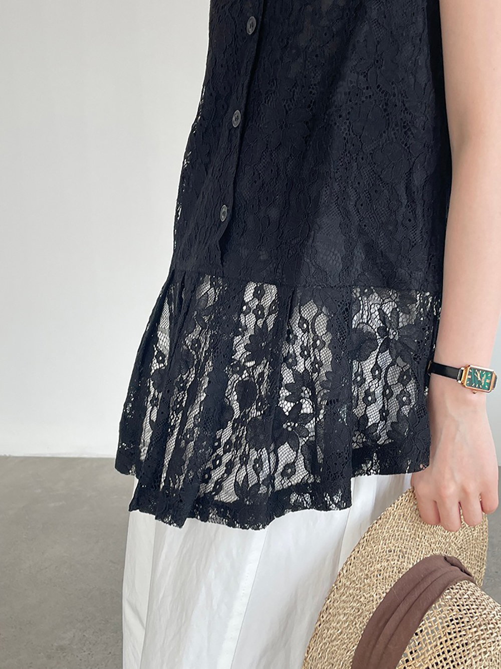 不規則蕾絲拼接背心,evaviva,8C-UR7518,不規則蕾絲拼接背心,周新品優惠,NEWARRIVAL