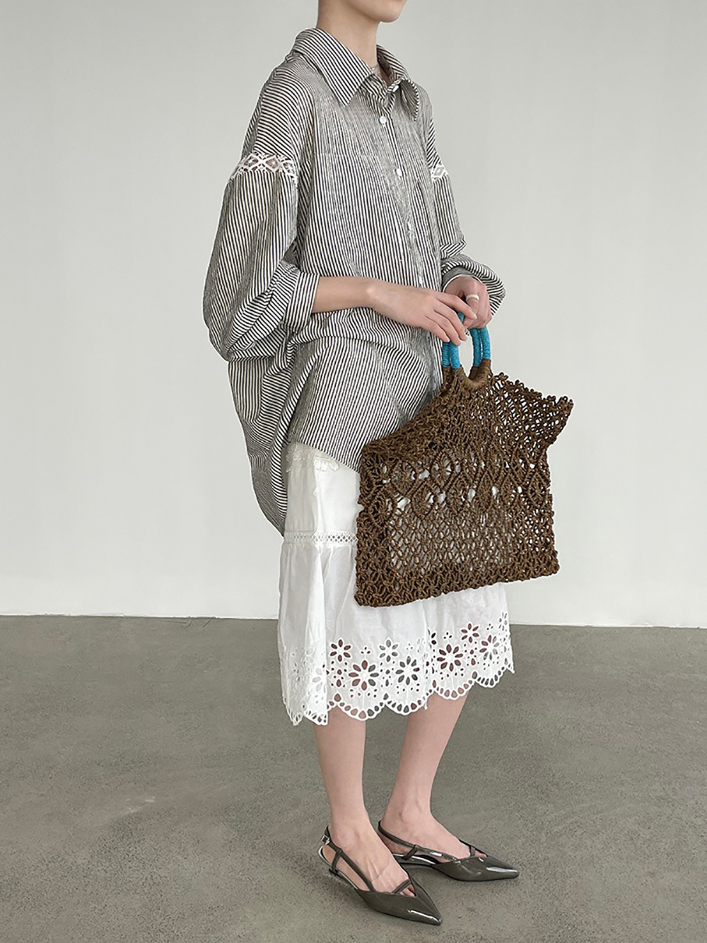 鏤空蕾絲條紋天絲襯衫,evaviva,8C-UR7519,鏤空蕾絲條紋天絲襯衫,周新品優惠,NEWARRIVAL