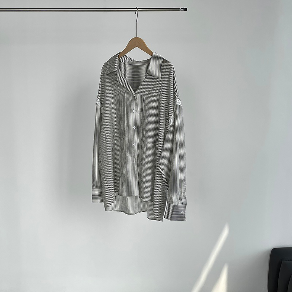 鏤空蕾絲條紋天絲襯衫,evaviva,8C-UR7519,鏤空蕾絲條紋天絲襯衫,周新品優惠,NEWARRIVAL