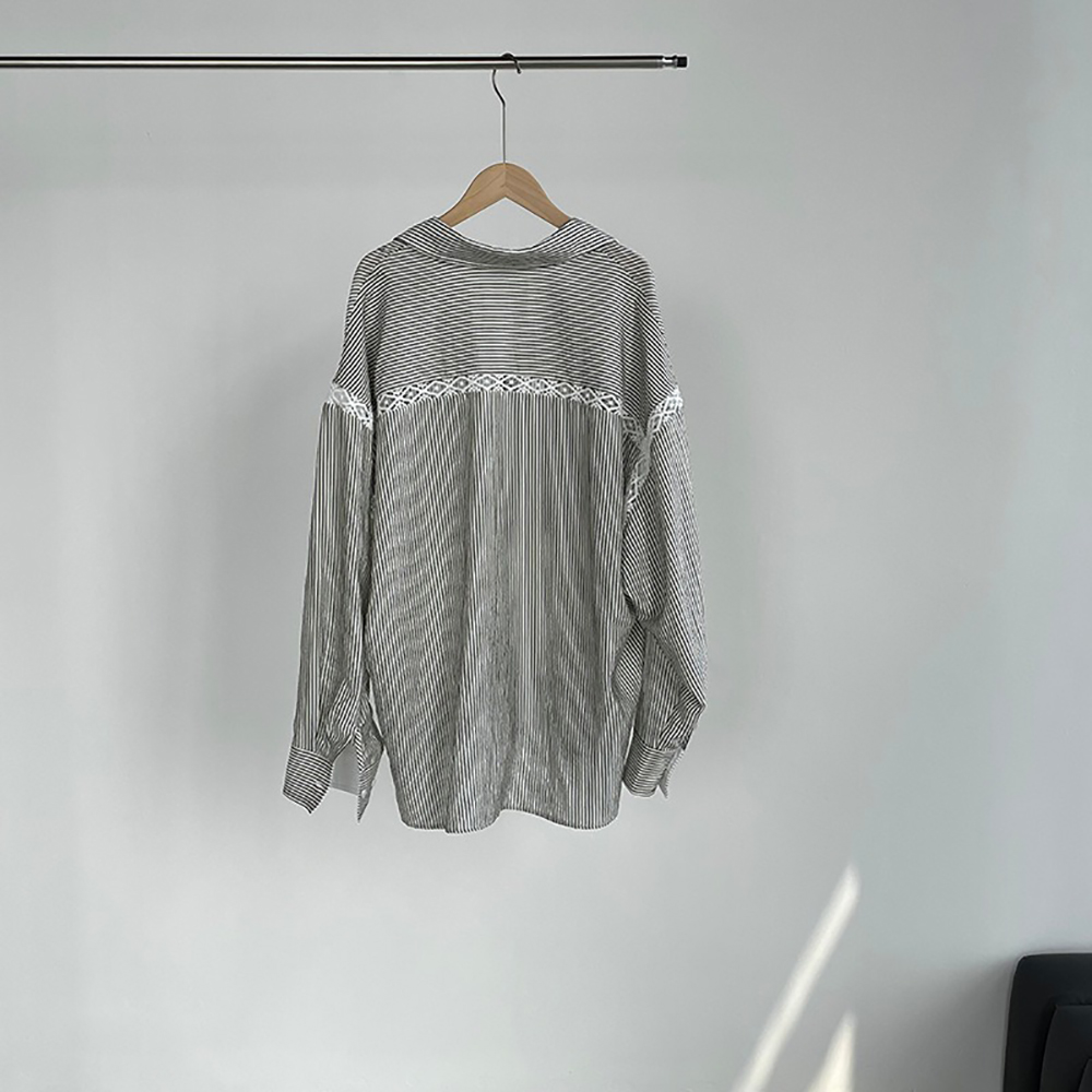 鏤空蕾絲條紋天絲襯衫,evaviva,8C-UR7519,鏤空蕾絲條紋天絲襯衫,周新品優惠,NEWARRIVAL