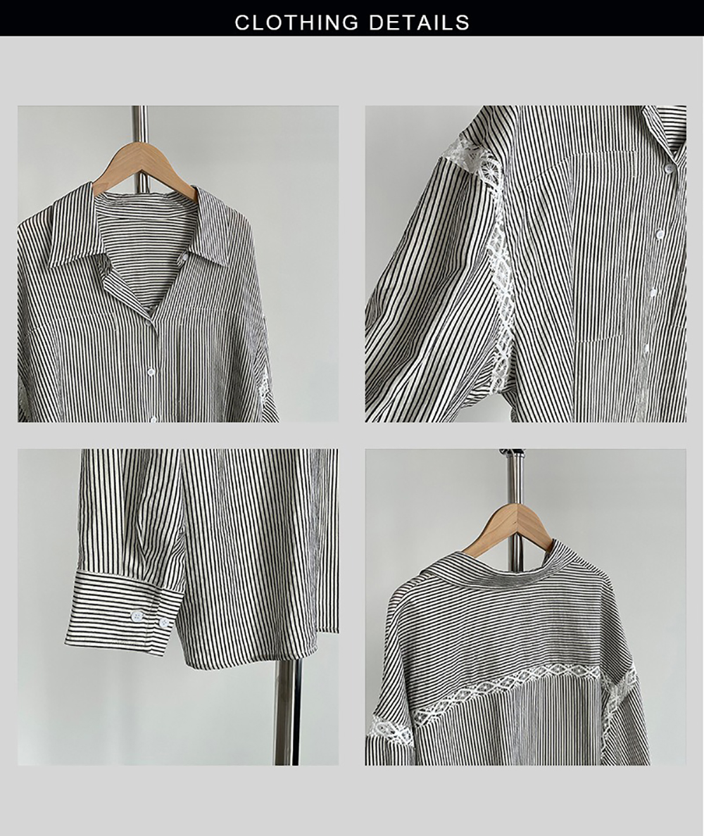 鏤空蕾絲條紋天絲襯衫,evaviva,8C-UR7519,鏤空蕾絲條紋天絲襯衫,周新品優惠,NEWARRIVAL