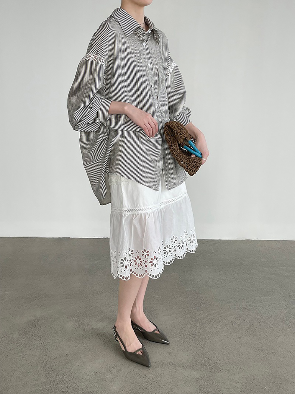 鏤空蕾絲條紋天絲襯衫,evaviva,8C-UR7519,鏤空蕾絲條紋天絲襯衫,周新品優惠,NEWARRIVAL