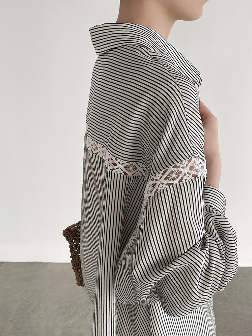 鏤空蕾絲條紋天絲襯衫,evaviva,8C-UR7519,鏤空蕾絲條紋天絲襯衫,周新品優惠,NEWARRIVAL