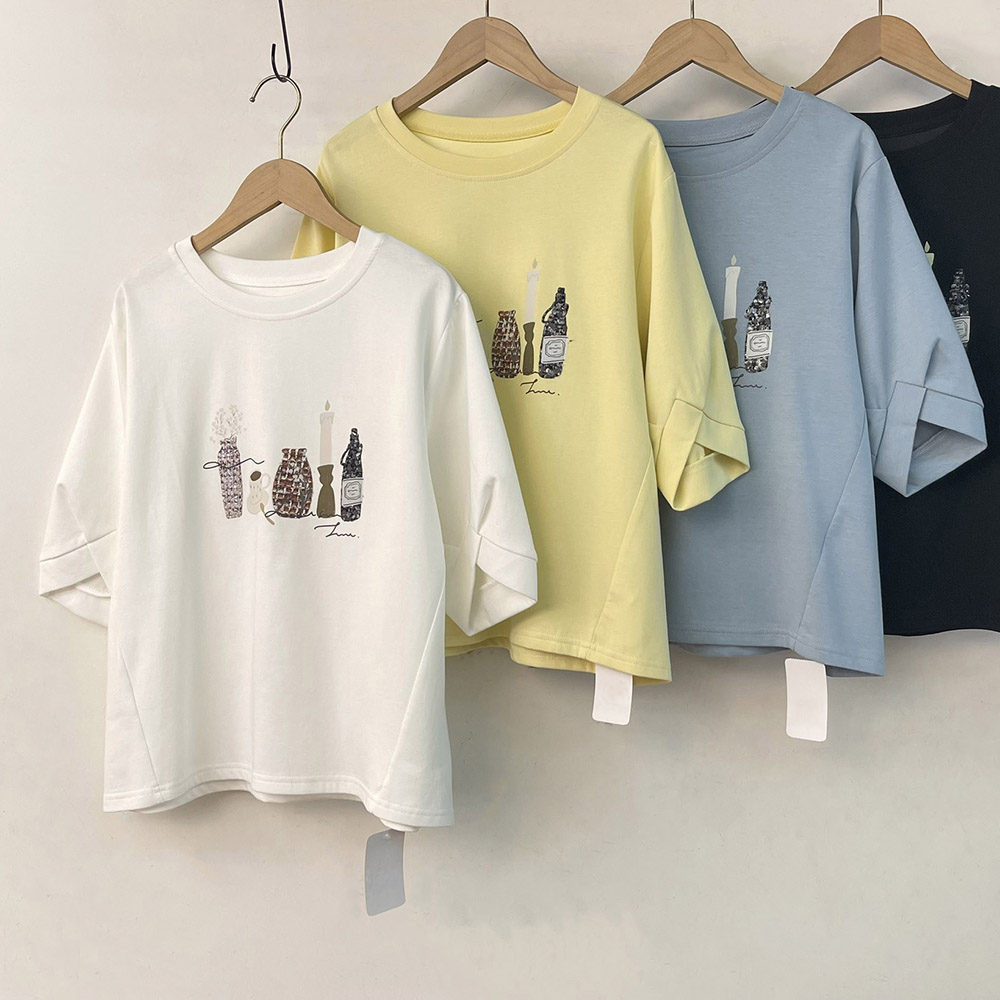 小香風拼接插畫感上衣,evaviva,99-AL7509,小香風拼接插畫感上衣,領500,999免運