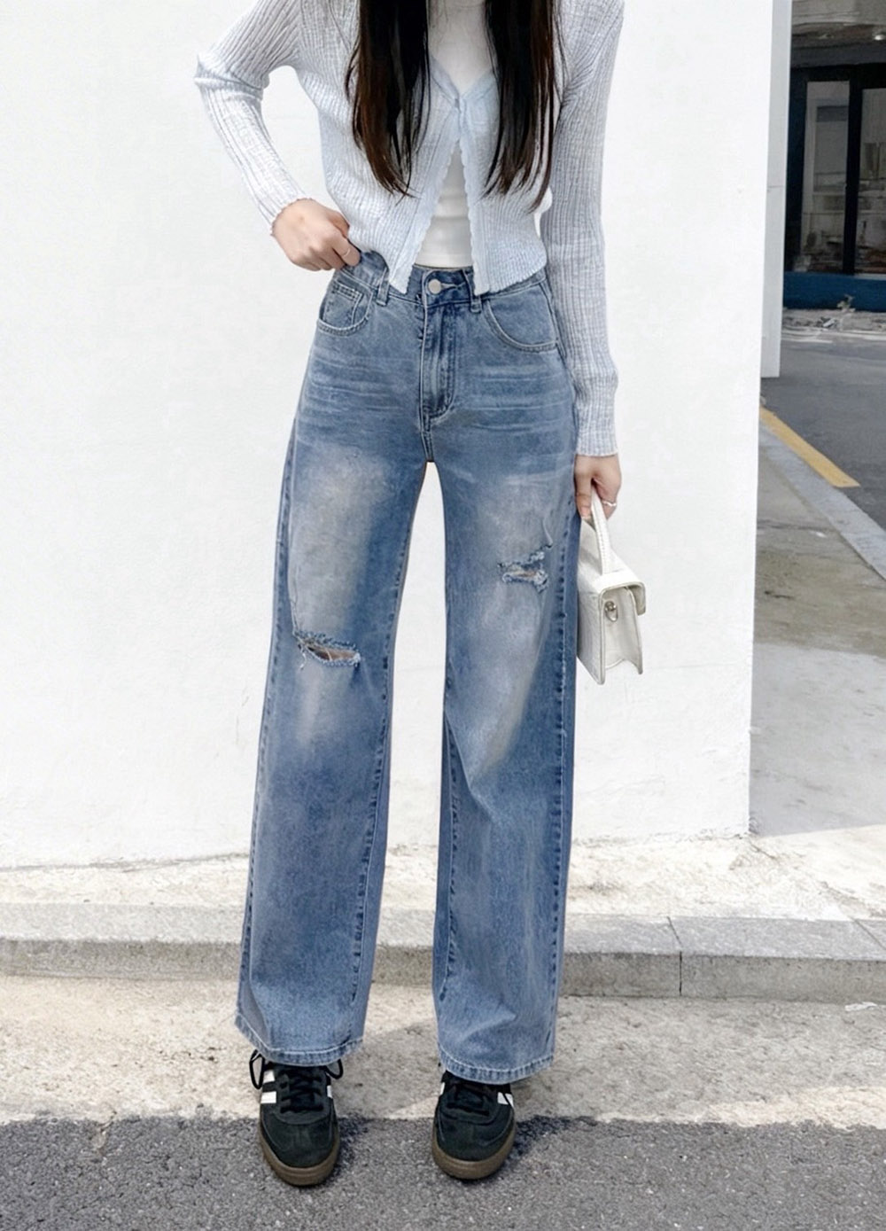 小破壞感微彈牛仔褲,evaviva,99-BF7449,小破壞感微彈牛仔褲,領500,999免運