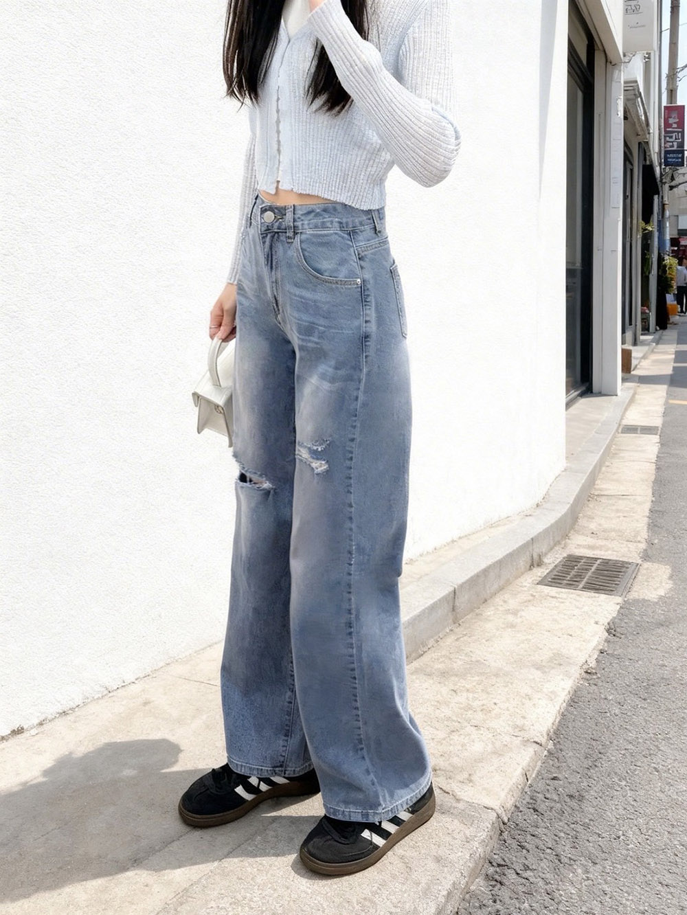 小破壞感微彈牛仔褲,evaviva,99-BF7449,小破壞感微彈牛仔褲,領500,999免運