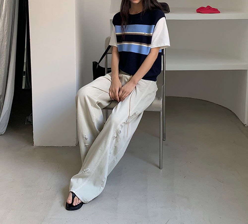 撞色假兩件針織上衣,evaviva,XR-ZA09204,撞色假兩件針織上衣,周新品優惠,NEWARRIVAL