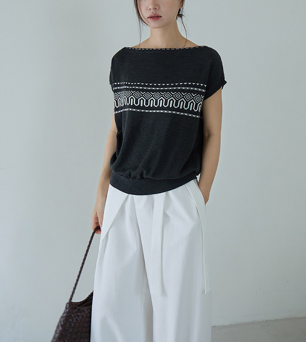 緹花紋露肩針織上衣,evaviva,XR-ZA09205,緹花紋露肩針織上衣,領500,999免運