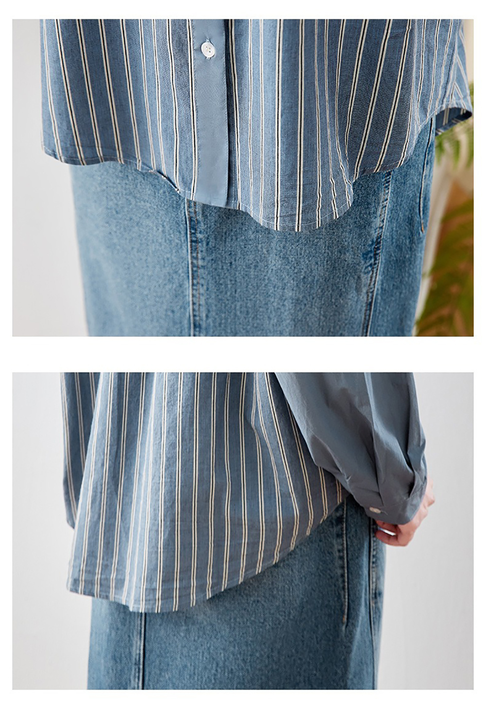 通勤質感條紋拼接襯衫,evaviva,8C-HV7546,通勤質感條紋拼接襯衫,領500,999免運