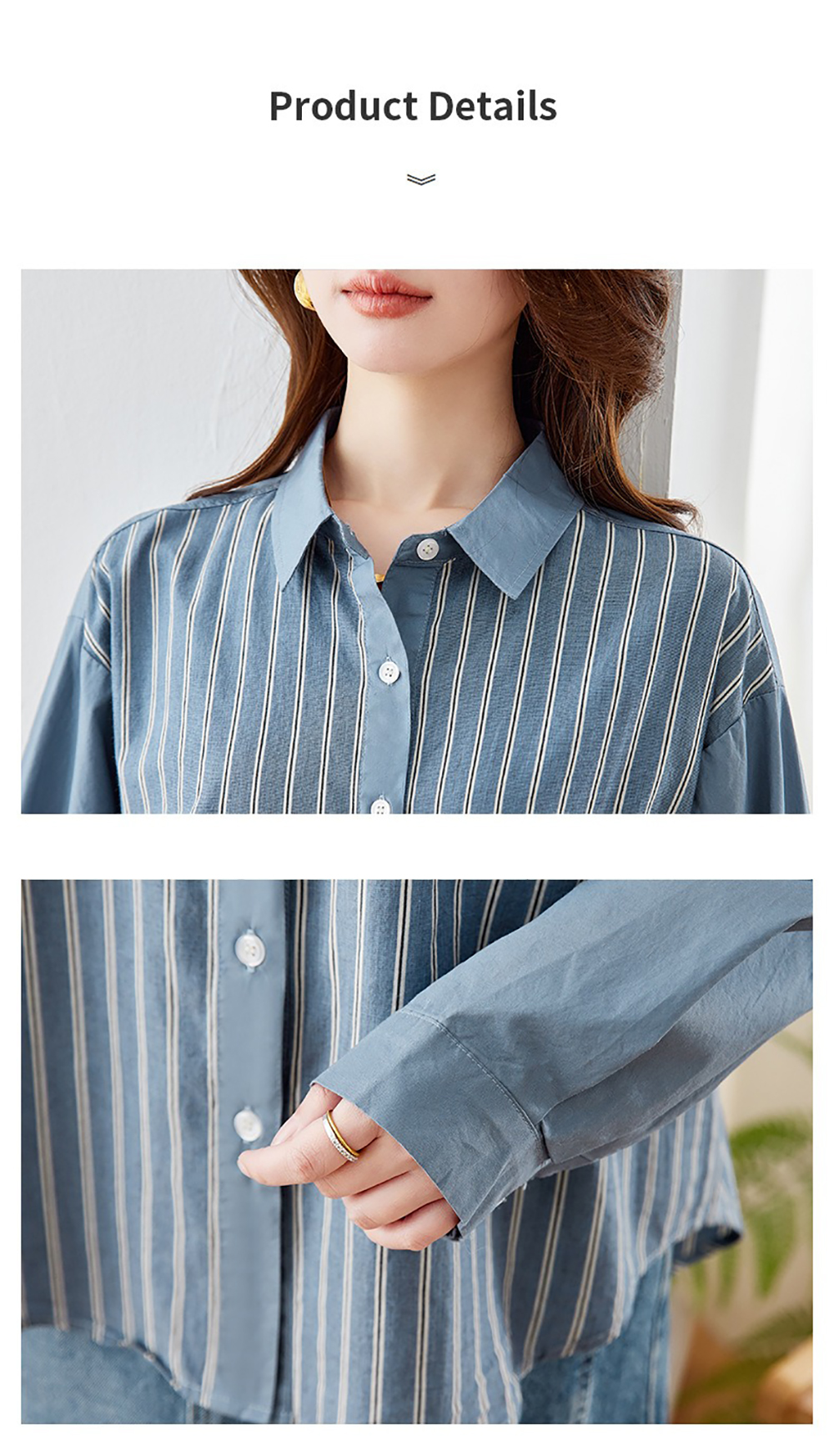 通勤質感條紋拼接襯衫,evaviva,8C-HV7546,通勤質感條紋拼接襯衫,領500,999免運