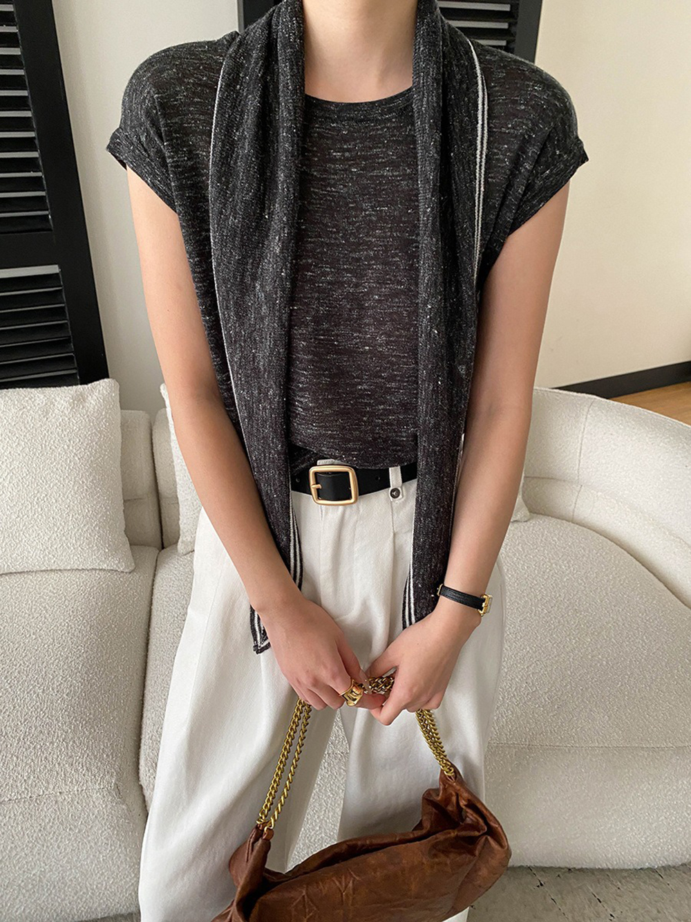 簡約披肩短袖針織上衣,evaviva,4N-ZA09209,簡約披肩短袖針織上衣,領500,999免運