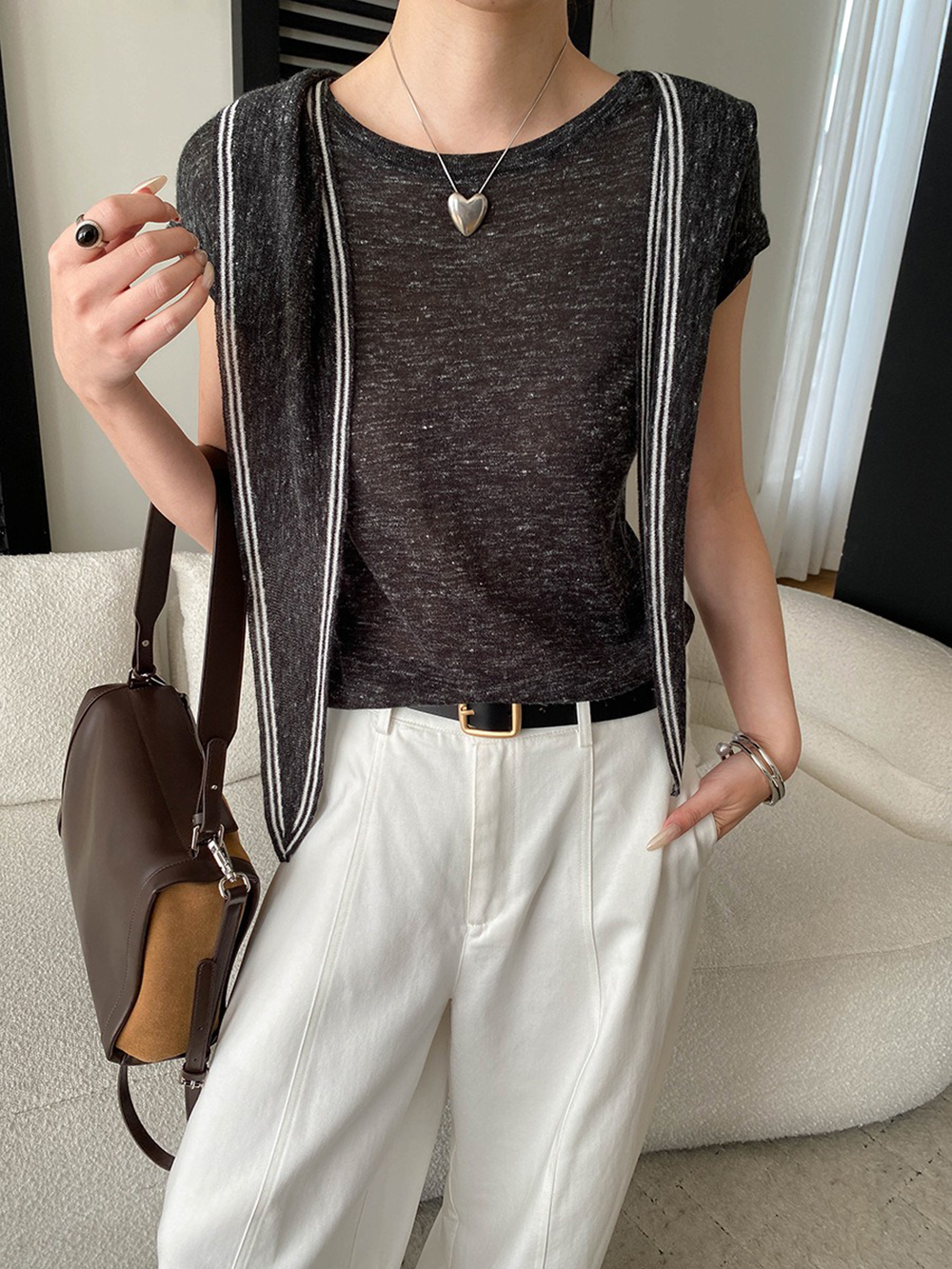 簡約披肩短袖針織上衣,evaviva,4N-ZA09209,簡約披肩短袖針織上衣,領500,999免運