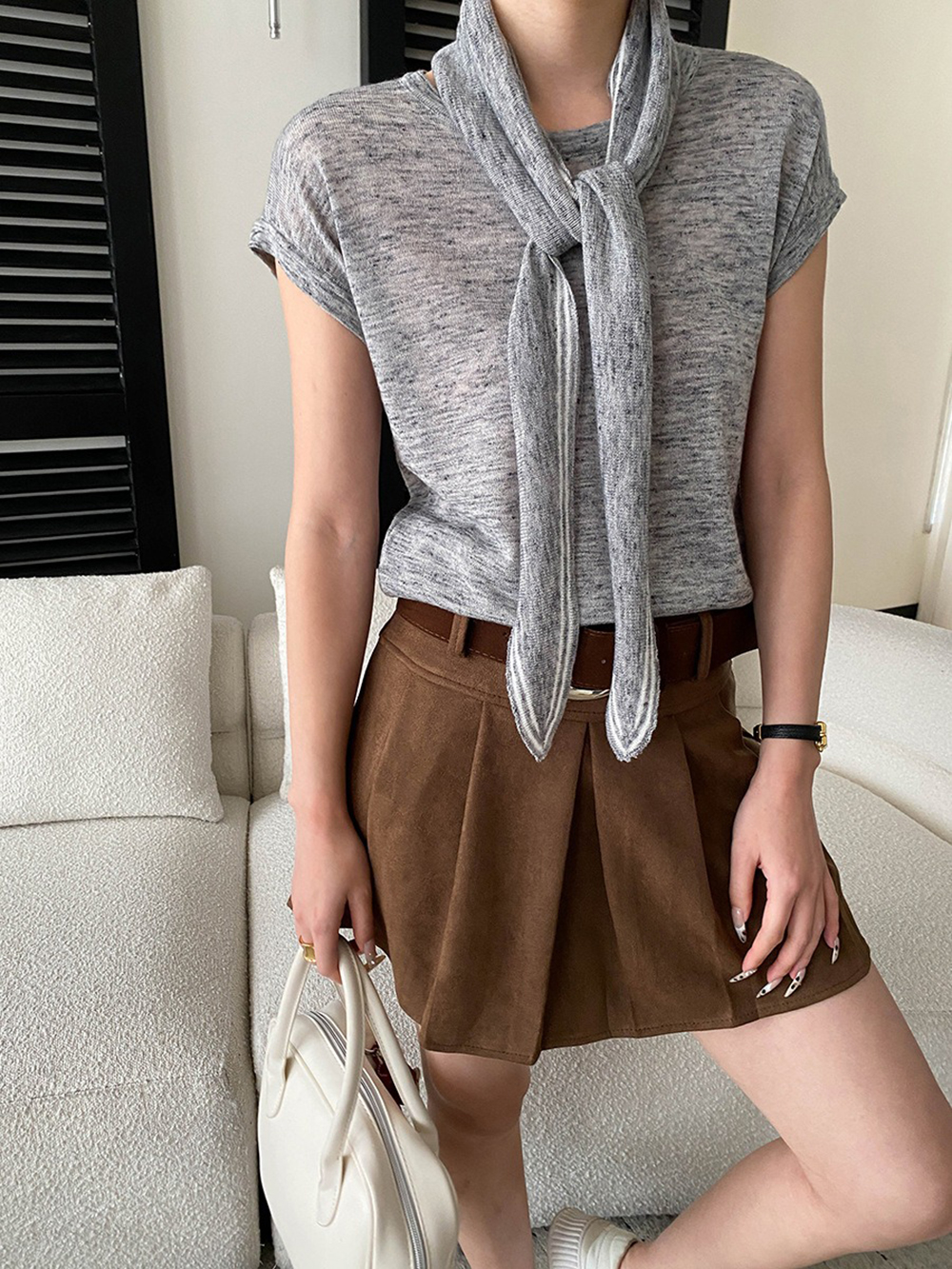 簡約披肩短袖針織上衣,evaviva,4N-ZA09209,簡約披肩短袖針織上衣,領500,999免運