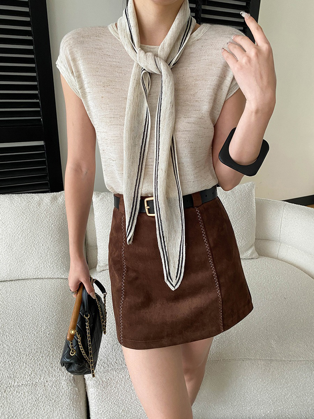 簡約披肩短袖針織上衣,evaviva,4N-ZA09209,簡約披肩短袖針織上衣,領500,999免運