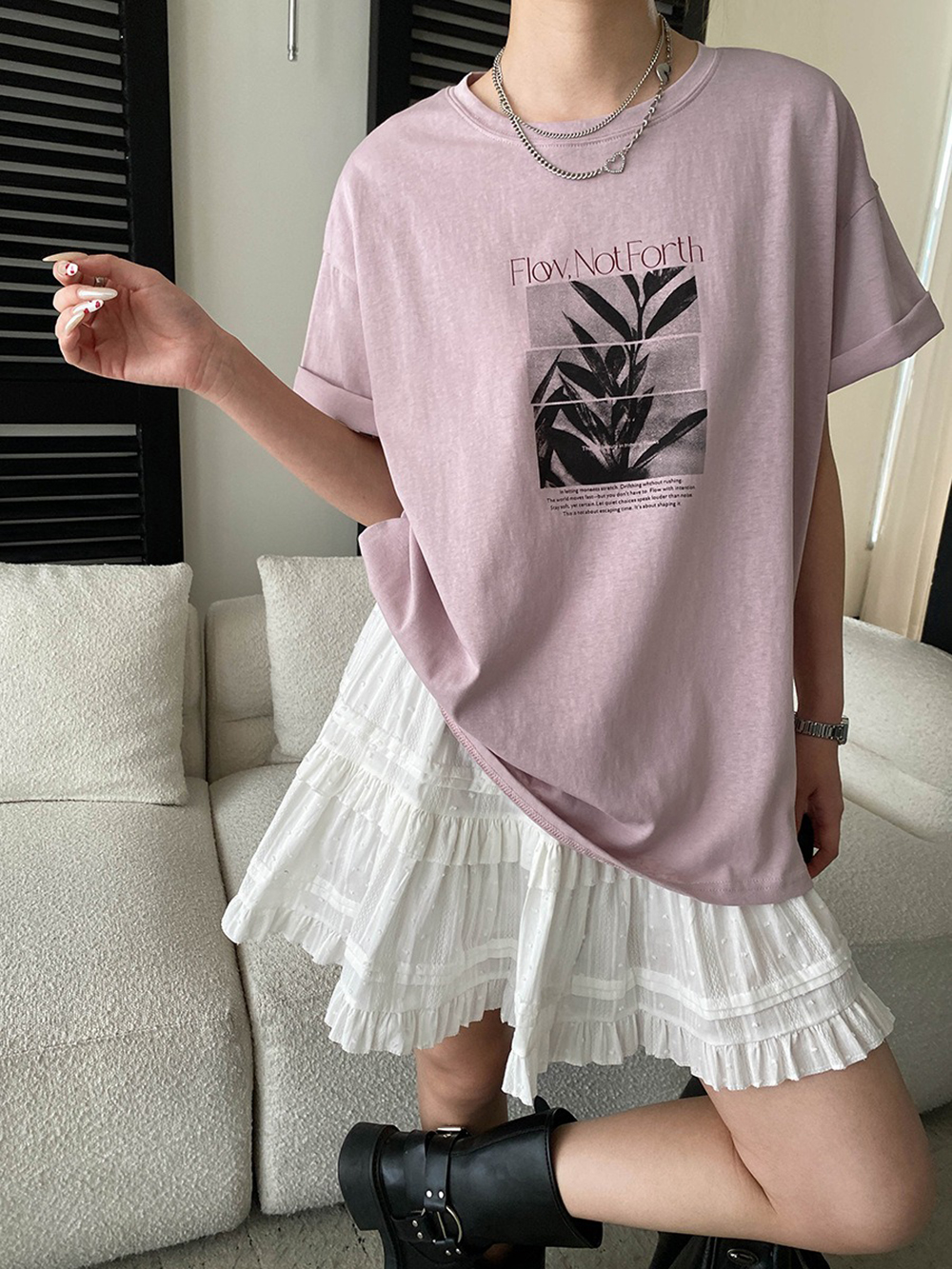 復古氛圍感印花上衣,evaviva,4N-ZA09216,復古氛圍感印花上衣,領500,999免運